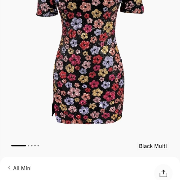 Dress the Population Floral Sequin Dress - Black, Red, Pink, Gold - Picture 3 of 9